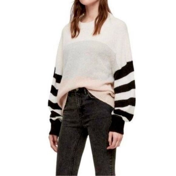 AllSaints Nicoli Colorblock Striped Jumper Size Small - Picture 1 of 7